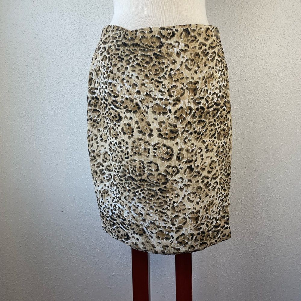 Harris/Wallace Animal Print Midi Skirt Size 10 EUC